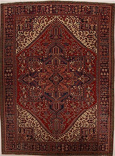 Persian Heriz Red Rectangle 9x13 ft Wool Carpet 14476