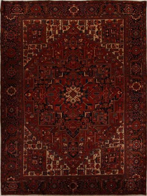 Heriz Red Hand Knotted 99 X 129 Area Rug 251-14479 Image 0
