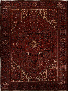 Persian Heriz Red Rectangle 10x13 ft Wool Carpet 14479