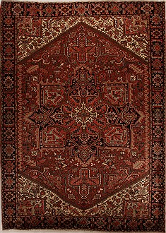 Persian Heriz Red Rectangle 10x13 ft Wool Carpet 14481