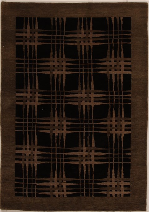 Pishavar Black Hand Knotted 48 X 68 Area Rug 251-14488 Image 0