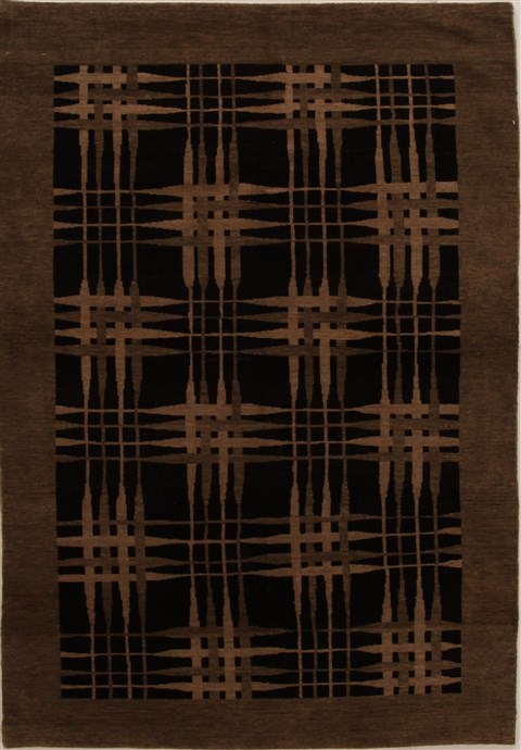 Pishavar Black Hand Knotted 47 X 68 Area Rug 251-14489 Image 0