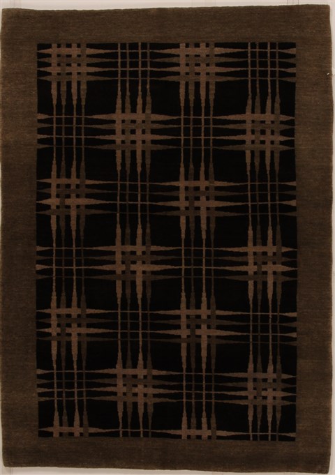 Pishavar Black Hand Knotted 49 X 67 Area Rug 251-14490 Image 0