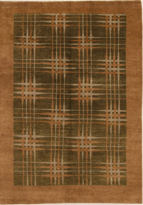 Pishavar Green Hand Knotted 47 X 66  Area Rug 251-14499 Image 0