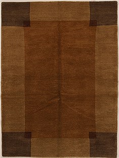 Pishavar Brown Hand Knotted 4'9" X 6'5"  Area Rug 251-14501