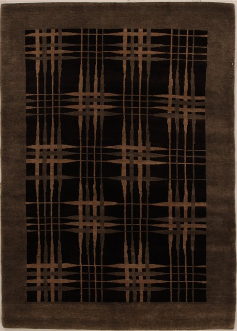 Pishavar Black Hand Knotted 48 X 67 Area Rug 251-14503 Image 0