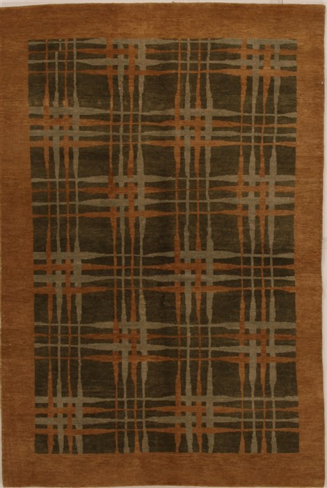 Pishavar Green Hand Knotted 47 X 69 Area Rug 251-14505 Image 0