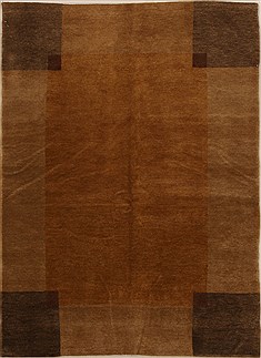 Pishavar Brown Hand Knotted 4'8" X 6'6"  Area Rug 251-14507