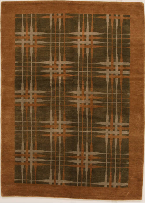 Pishavar Green Hand Knotted 48 X 65  Area Rug 251-14508 Image 0