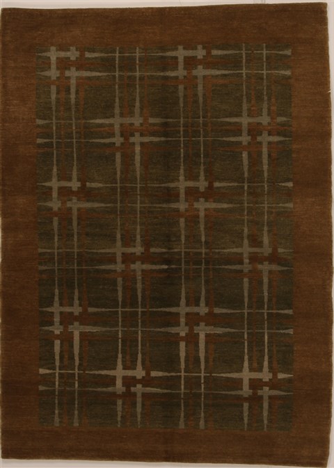 Pishavar Green Hand Knotted 49 X 67 Area Rug 251-14511 Image 0
