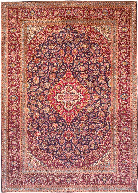 Kashan Red Hand Knotted 97 X 136  Area Rug 100-14702 Image 0