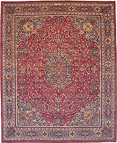 Mashad Purple Hand Knotted 9'11" X 12'3"  Area Rug 100-14707