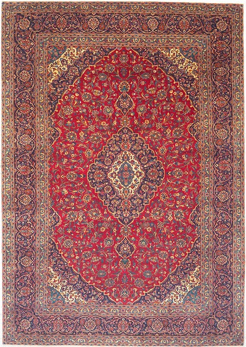 Kashan Red Hand Knotted 92 X 135  Area Rug 100-14715 Image 0