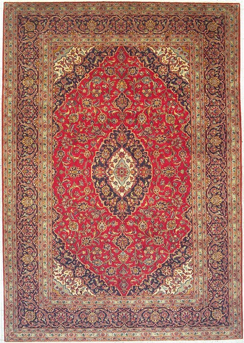 Kashan Red Hand Knotted 711 X 113 Area Rug 100-14719 Image 0