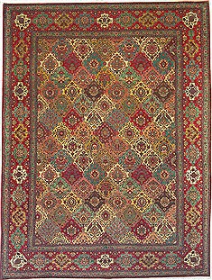 Persian Tabriz Multicolor Rectangle 10x13 ft Wool Carpet 14726
