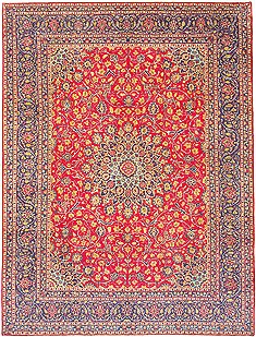 Kashmar Red Hand Knotted 9'11" X 12'8"  Area Rug 100-14733
