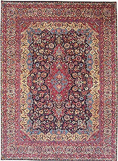 Kashmar Red Hand Knotted 9'7" X 13'2"  Area Rug 100-14743