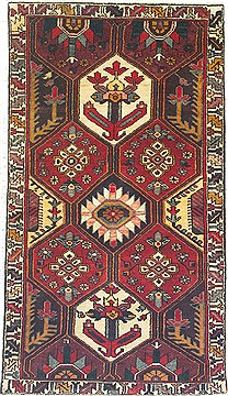 Bakhtiar Blue Hand Knotted 3'7" X 6'6"  Area Rug 100-14764