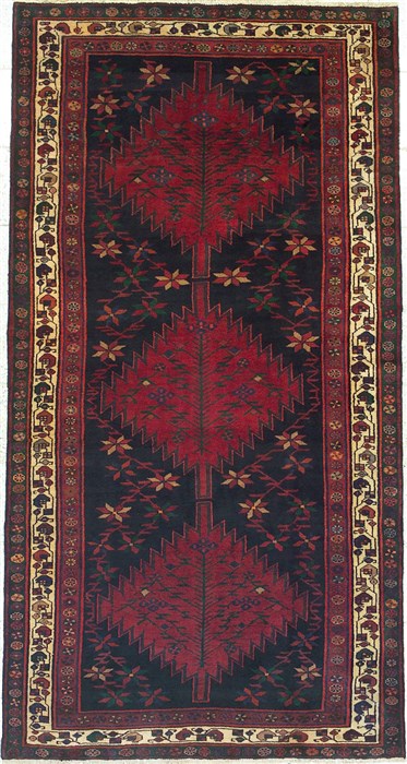 Koliai Black Runner Hand Knotted 411 X 97  Area Rug 100-14765 Image 0