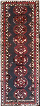 Shahsavan Black Runner Hand Knotted 3'8" X 9'9"  Area Rug 100-14774