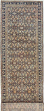 Mahi Blue Runner Hand Knotted 3'5" X 16'3"  Area Rug 100-14782