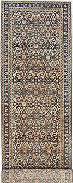 Mahi Blue Runner Hand Knotted 3'5" X 16'3"  Area Rug 100-14782