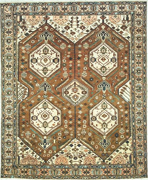 Bakhtiar Brown Hand Knotted 109 X 131  Area Rug 100-14785 Image 0