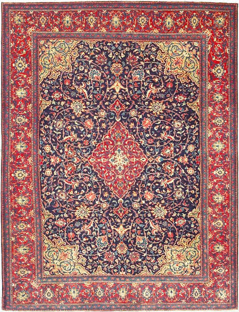 Sarouk Purple Hand Knotted 93 X 120 Area Rug 100-14788 Image 0