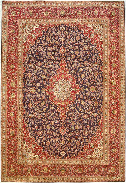 Kashan Red Hand Knotted 911 X 146  Area Rug 100-14790 Image 0