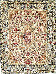 Persian Kashmar Purple Rectangle 10x13 ft Wool Carpet 14791