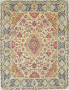 Kashmar Purple Hand Knotted 9'7" X 12'7"  Area Rug 100-14791