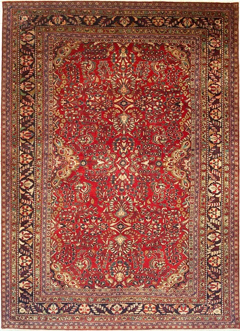 Kashan Red Hand Knotted 108 X 1410  Area Rug 100-14793 Image 0