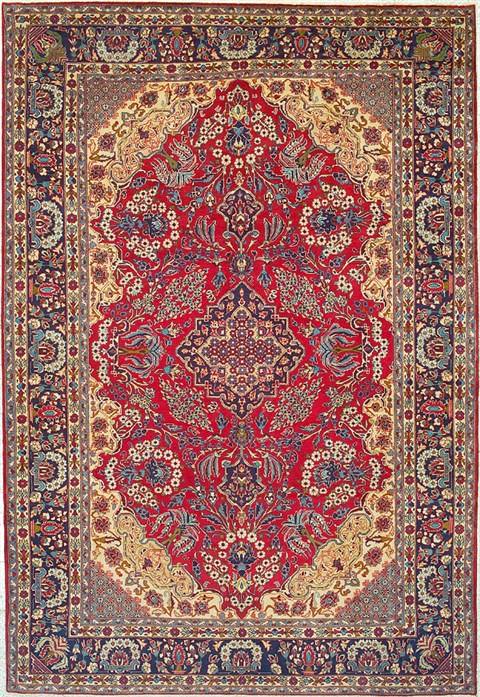 Isfahan Red Hand Knotted 98 X 1311  Area Rug 100-14798 Image 0