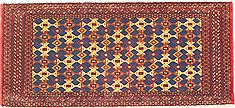 Persian Turkman Multicolor Rectangle 2x4 ft Wool Carpet 14808