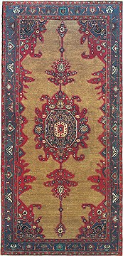 Persian Koliai Beige Runner 10 to 12 ft Wool Carpet 14814