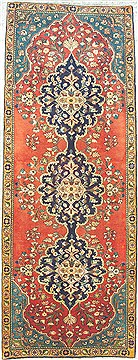 Golpayegan Purple Runner Hand Knotted 3'5" X 8'11"  Area Rug 100-14822