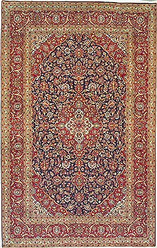Kashan Red Hand Knotted 8'2" X 12'11"  Area Rug 100-14825