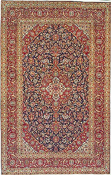 Persian Kashan Red Rectangle 9x13 ft Wool Carpet 14825