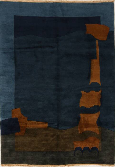 Indo-Nepal Blue Hand Knotted 60 X 90 Area Rug 100-14919 Image 0