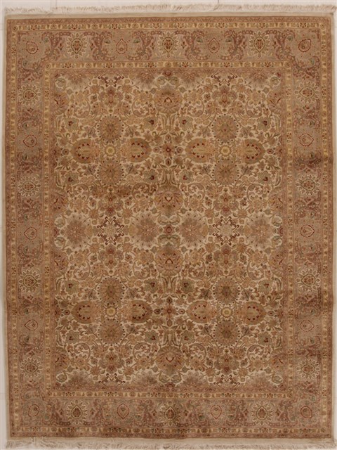 Pak-Persian Beige Hand Knotted 80 X 106  Area Rug 100-14925 Image 0