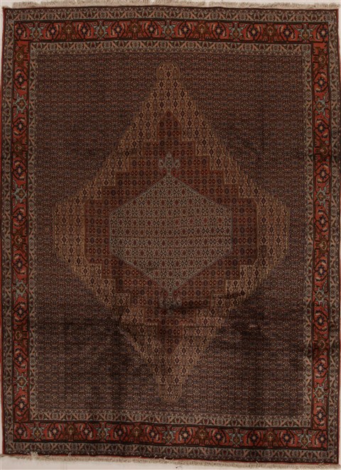 Sanandaj Multicolor Hand Knotted 86 X 116  Area Rug 100-14926 Image 0