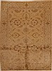 Pishavar Beige Hand Knotted 83 X 103  Area Rug 100-14928 Thumb 0