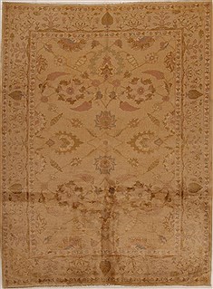 Pishavar Beige Hand Knotted 8'3" X 10'3"  Area Rug 100-14928