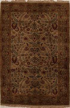 Jaipur Brown Hand Knotted 6'2" X 9'2"  Area Rug 100-14943