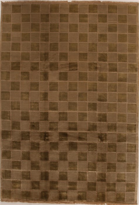 Indo-Nepal Green Hand Knotted 89 X 126  Area Rug 100-14946 Image 0