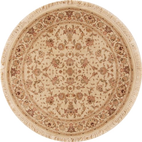 Sino-Persian Beige Round Hand Knotted 40 X 40  Area Rug 100-14956 Image 0