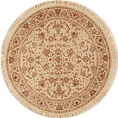 Chinese Sino-Persian Beige Round 4 ft and Smaller Wool Carpet 14956