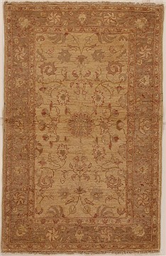Pakistani Chobi Beige Rectangle 3x5 ft Wool Carpet 14957
