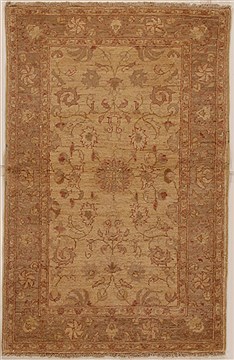 Chobi Beige Hand Knotted 3'4" X 5'2"  Area Rug 100-14957