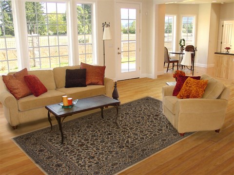 Kashan Beige Hand Knotted 80 X 108 Area Rug 100-14969 Image 4